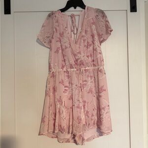 Gianni Bini Light Pink Floral Wrap Romper